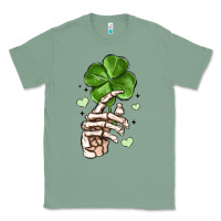 Sage skeleton hand with shamrock st patrick s day Classic Tee - MaliasSmallBusiness