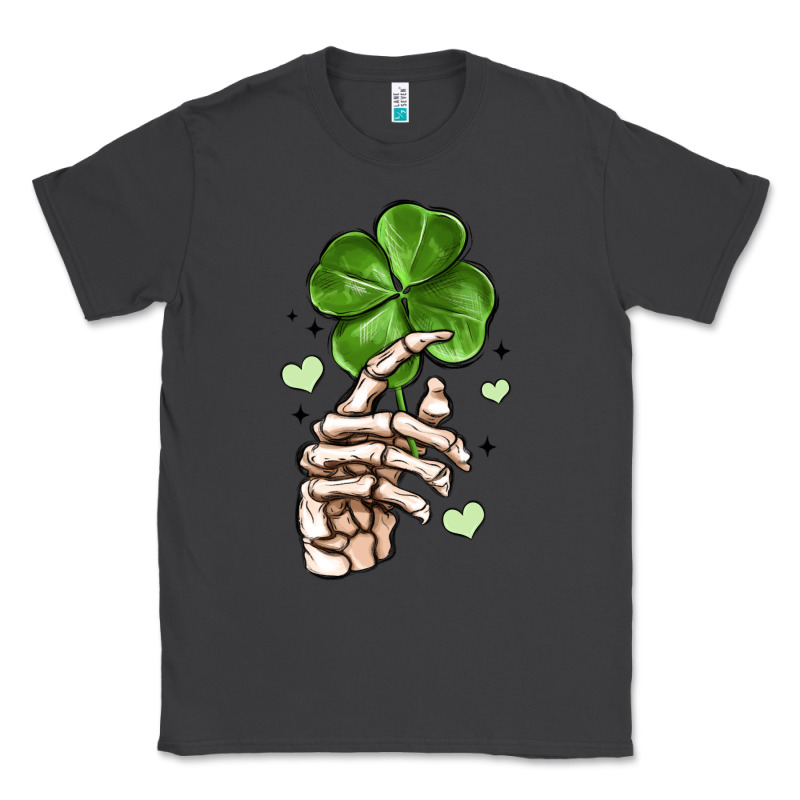 Skeleton Hand With Shamrock St Patrick S Day Classic Tee by MaliasSmallBusiness | Teevron