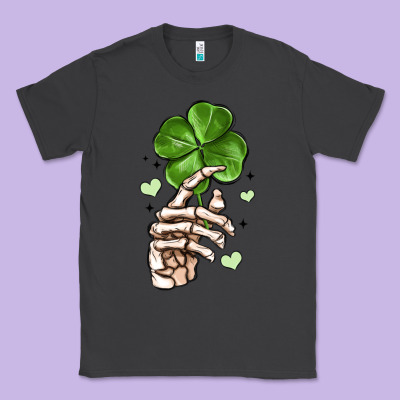Skeleton Hand With Shamrock St Patrick S Day Classic Tee Designed By Maliassmallbusiness