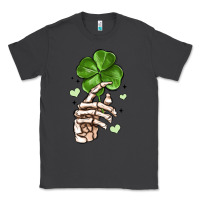 Smoke skeleton hand with shamrock st patrick s day Classic Tee - MaliasSmallBusiness