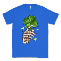 True Royal skeleton hand with shamrock st patrick s day Classic Tee - MaliasSmallBusiness