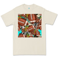 Bone football leopard turquoise cowhide sunflower seamless pattern Premium Tee - JahusDesignShop