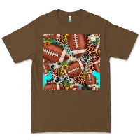 Cacao football leopard turquoise cowhide sunflower seamless pattern Premium Tee - JahusDesignShop