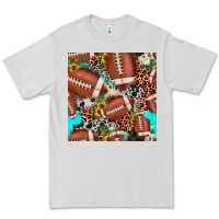 Dove Grey football leopard turquoise cowhide sunflower seamless pattern Premium Tee - JahusDesignShop