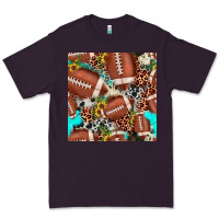 Plum football leopard turquoise cowhide sunflower seamless pattern Premium Tee - JahusDesignShop