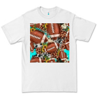 White football leopard turquoise cowhide sunflower seamless pattern Premium Tee - JahusDesignShop