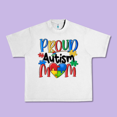 Proud Autism Mom Urban Heavy Tee Designed By Maliassmallbusiness