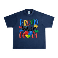 Navy proud autism mom Urban Heavy Tee - MaliasSmallBusiness