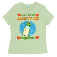 Matcha our first father's day together and baby bottle Ladies Tee - HRA Design Shop