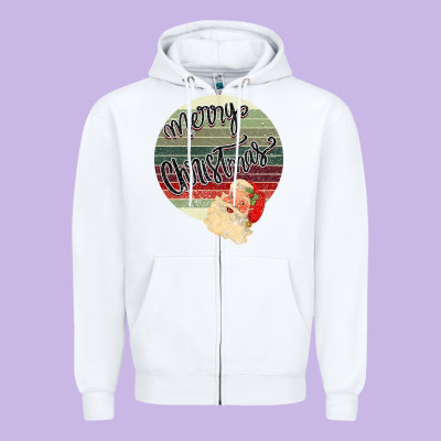 Merry Christmas Vintage Retro Zipper Hoodie Designed By Bettercallsaul