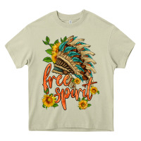 Mossy free spirit sunflower and indian headdress Heavy Core Tee - HRA Design Shop