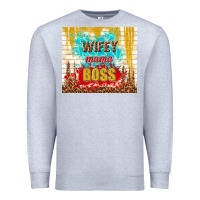 Heather Grey wifey mama boss Premium Sweatshirt - TumblerDesignByShophia