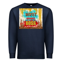Navy wifey mama boss Premium Sweatshirt - TumblerDesignByShophia
