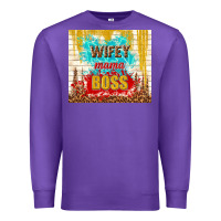 Purple wifey mama boss Premium Sweatshirt - TumblerDesignByShophia