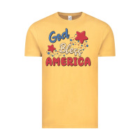 Vintage Mustard god bless america Vintage Tee - MaliasSmallBusiness