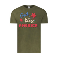 Vintage Olive god bless america Vintage Tee - MaliasSmallBusiness