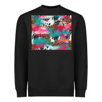 Black leopard cowhide pink turquoise glitter Heavyweight Sweatshirt - NancyCooperArtShop