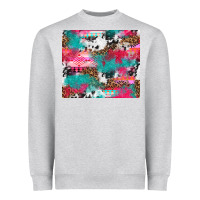 Heather Grey leopard cowhide pink turquoise glitter Heavyweight Sweatshirt - NancyCooperArtShop