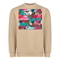 Mushroom leopard cowhide pink turquoise glitter Heavyweight Sweatshirt - NancyCooperArtShop