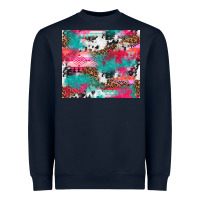 Navy leopard cowhide pink turquoise glitter Heavyweight Sweatshirt - NancyCooperArtShop