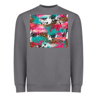Storm leopard cowhide pink turquoise glitter Heavyweight Sweatshirt - NancyCooperArtShop