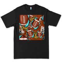 Black football leopard gemstone sunflower seamless pattern Premium Tee - JahusDesignShop