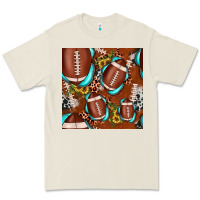Bone football leopard gemstone sunflower seamless pattern Premium Tee - JahusDesignShop