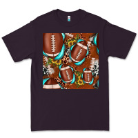 Plum football leopard gemstone sunflower seamless pattern Premium Tee - JahusDesignShop