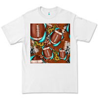 White football leopard gemstone sunflower seamless pattern Premium Tee - JahusDesignShop
