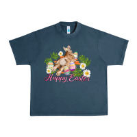 Midnight Navy easter bunny with carrots and daisy Urban Heavy Tee - AdoDesignShop