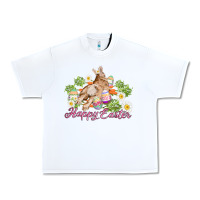 White easter bunny with carrots and daisy Urban Heavy Tee - AdoDesignShop