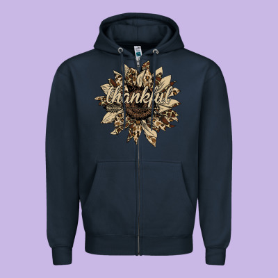 Thankful Sunflower Zipper Hoodie Designed By Bettercallsaul
