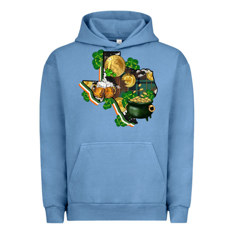 Texas Map St Patrick's Day Urban Hoodie by FaDigitalArtStudio | Teevron