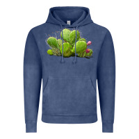 Vintage Denim desert prickly pear cactus Vintage Hoodie - LillyAllenDesigns