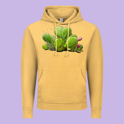 Desert Prickly Pear Cactus Vintage Hoodie Designed By Lillyallendesigns