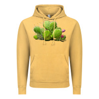 Vintage Mustard desert prickly pear cactus Vintage Hoodie - LillyAllenDesigns