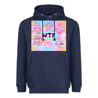 Navy sarcastic wtf Heavyweight Hoodie - TumblerDesignByShophia