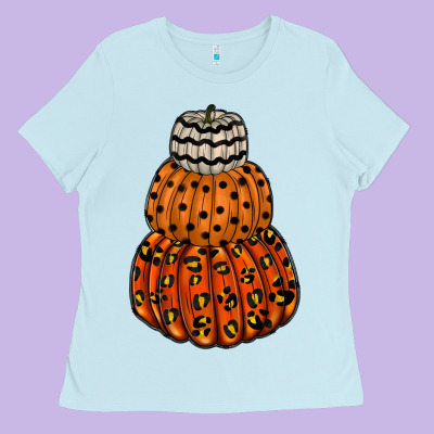 Pumpkin Halloween Ladies Tee Designed By Racoondesign
