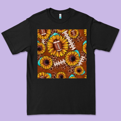 Football Leopard Sunflower Seamless Pattern Premium Tee Designed By Jahusdesignshop