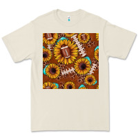 Bone football leopard sunflower seamless pattern Premium Tee - JahusDesignShop