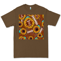 Cacao football leopard sunflower seamless pattern Premium Tee - JahusDesignShop