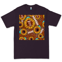 Plum football leopard sunflower seamless pattern Premium Tee - JahusDesignShop