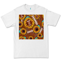 White football leopard sunflower seamless pattern Premium Tee - JahusDesignShop