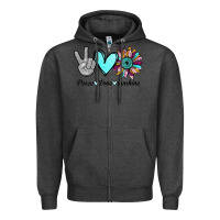 Charcoal Heather Peace Love Sunshine Zipper Hoodie - Bettercallsaul
