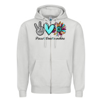 Dove Grey Peace Love Sunshine Zipper Hoodie - Bettercallsaul