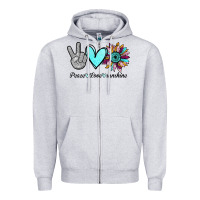 Heather Grey Peace Love Sunshine Zipper Hoodie - Bettercallsaul