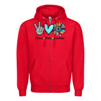 Red Peace Love Sunshine Zipper Hoodie - Bettercallsaul