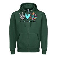 Sports Green Peace Love Sunshine Zipper Hoodie - Bettercallsaul