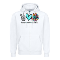 White Peace Love Sunshine Zipper Hoodie - Bettercallsaul
