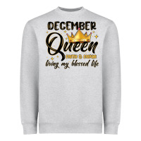 Heather Grey december queen faith and favor living my blessed l Heavyweight Sweatshirt - MaliasSmallBusiness